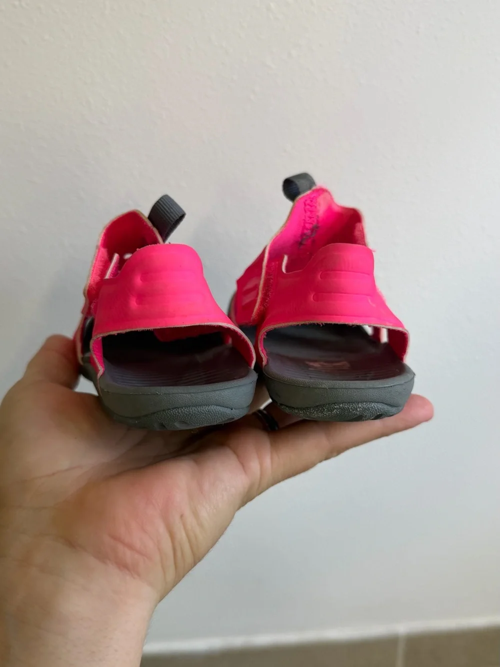 Nike Hot Pink and Gray  Youth Sport Sandals